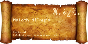 Maloch Ányos névjegykártya